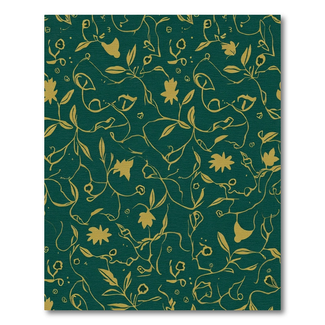 Deep Teal Vintage Floral Scroll Rug