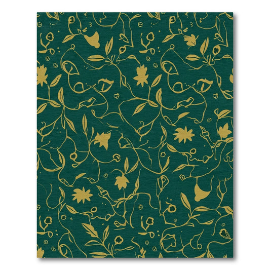 Deep Teal Vintage Floral Scroll Rug