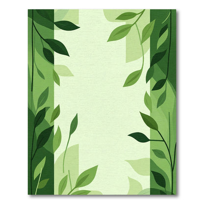 Green Leafy Vine Frame Rug