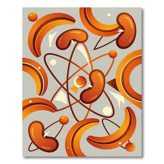 Orange Bean Atomic Abstract Rug