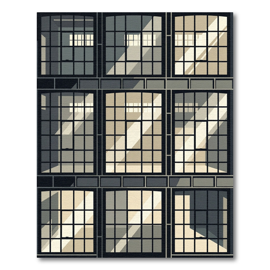Industrial Grid Architectural Light Window Rug