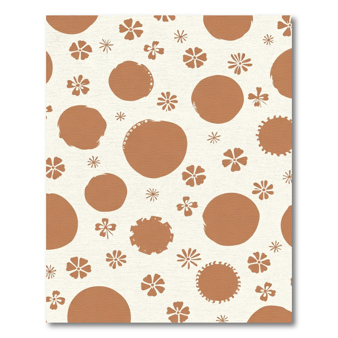 Warm Terra Cotta Floral Dots Rug
