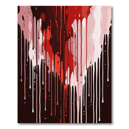 Crimson Red Drip Abstract Art Rug