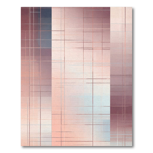 Muted Rose Geometric Overlay Rug