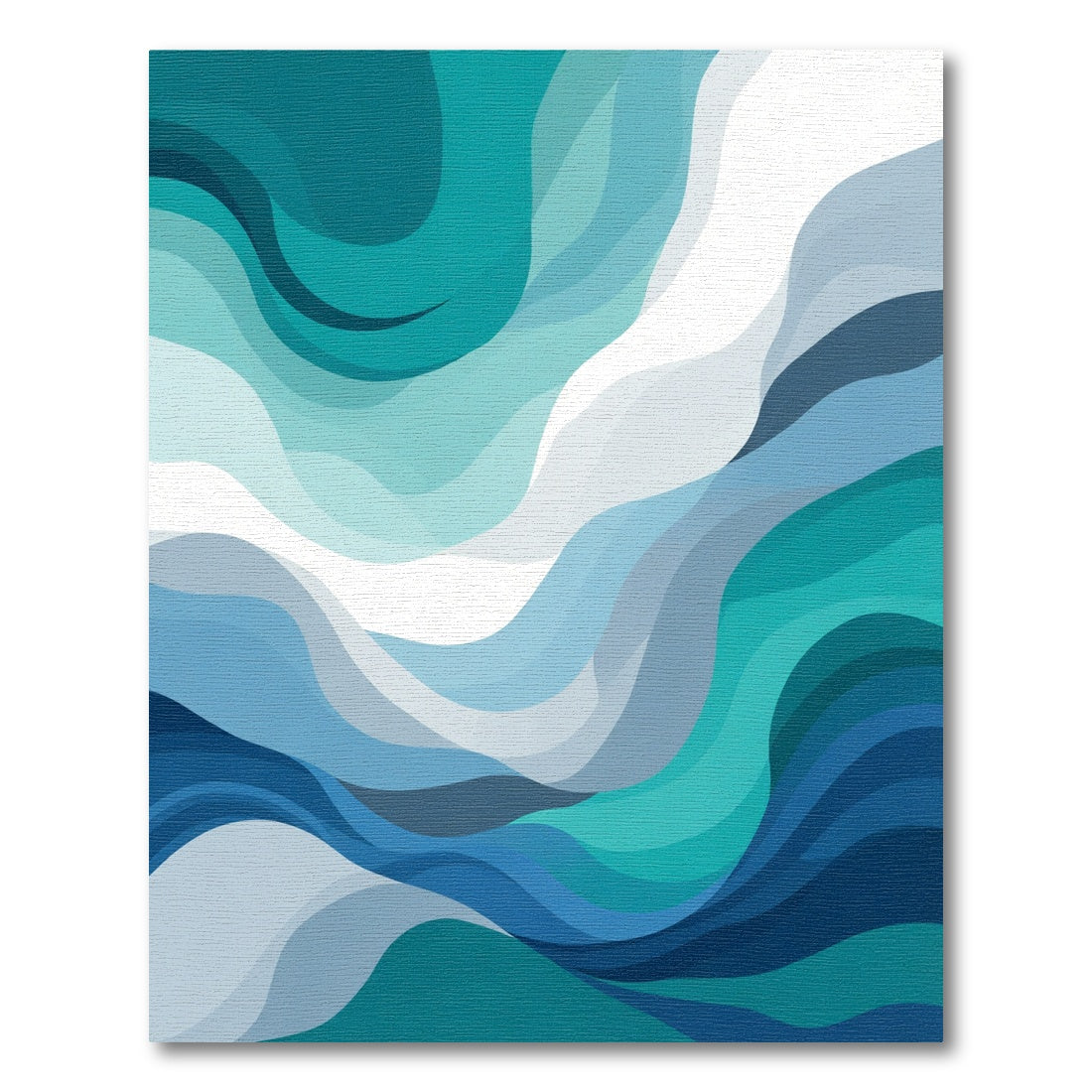 Deep Ocean Waves Abstract Rug