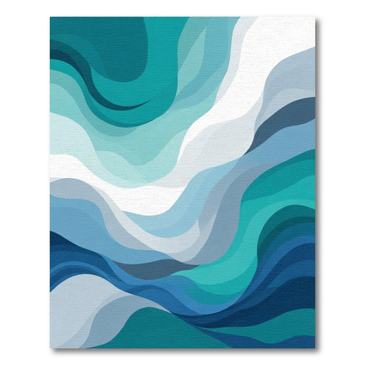 Deep Ocean Waves Abstract Rug