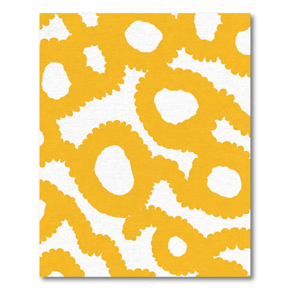 Golden Scalloped Chain Swirl Rug