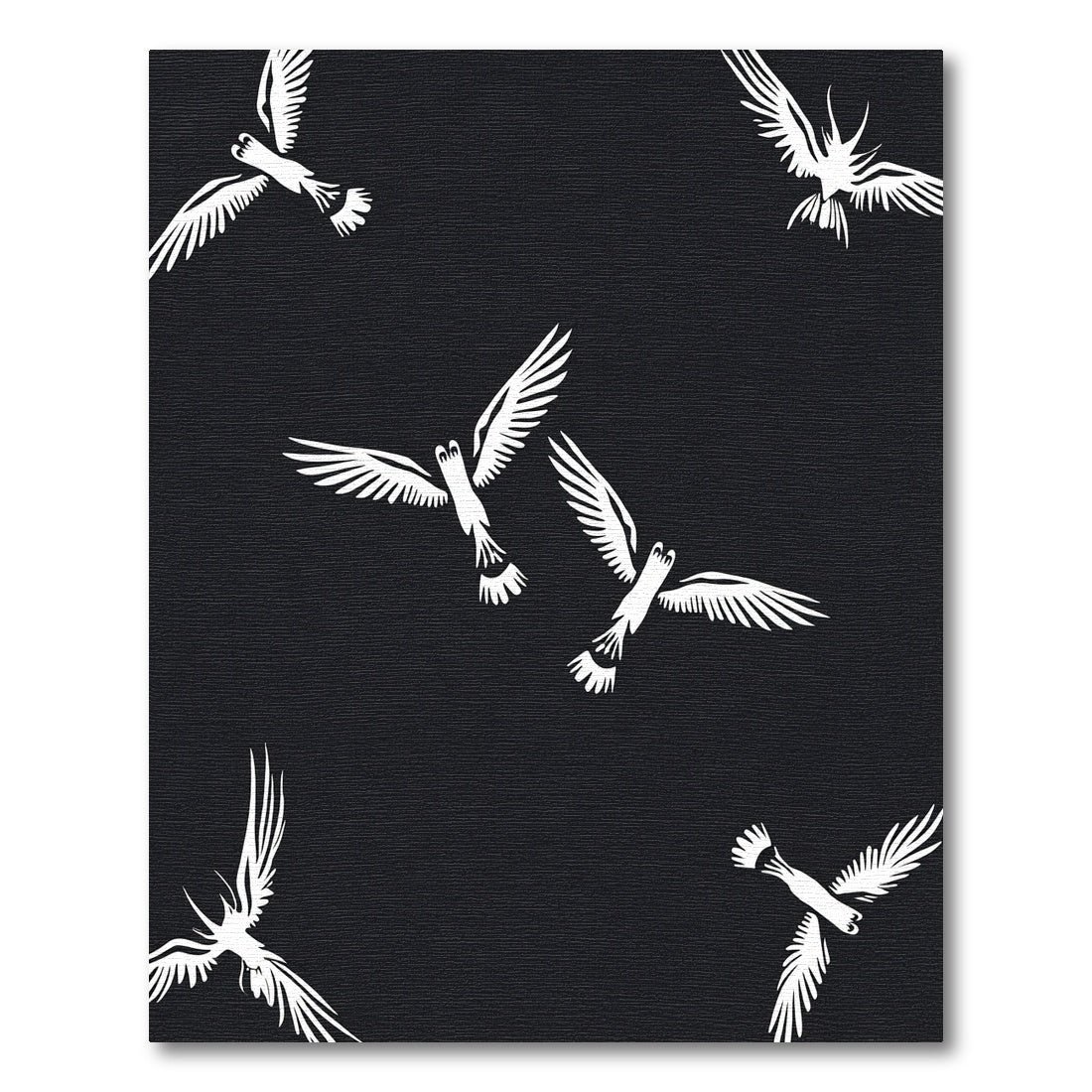 White Birds Flying In Night Sky Rug