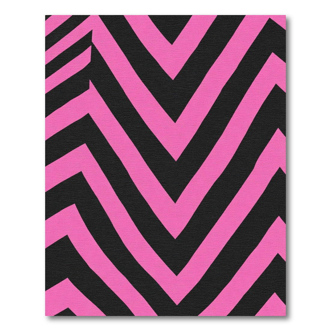 Vibrant Pink Chevron Geometric Rug