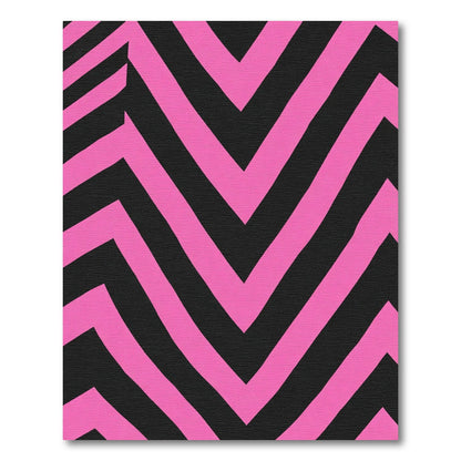 Vibrant Pink Chevron Geometric Rug
