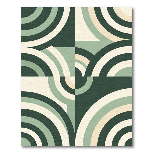 Modern Geometric Sage Arch Composition Rug