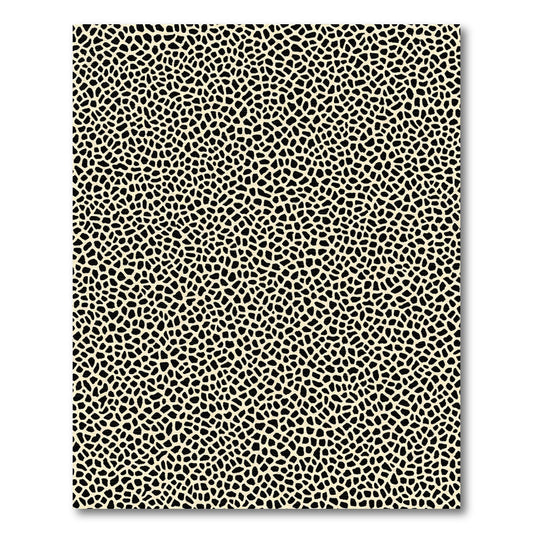 Cream Black Organic Pebble Texture Rug