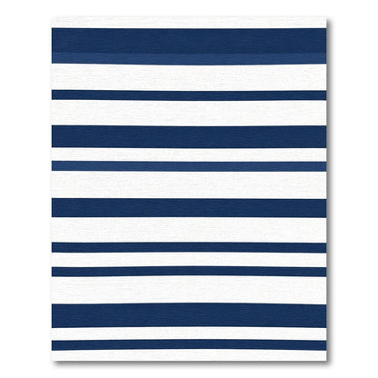 Navy White Horizontal Bands Rug