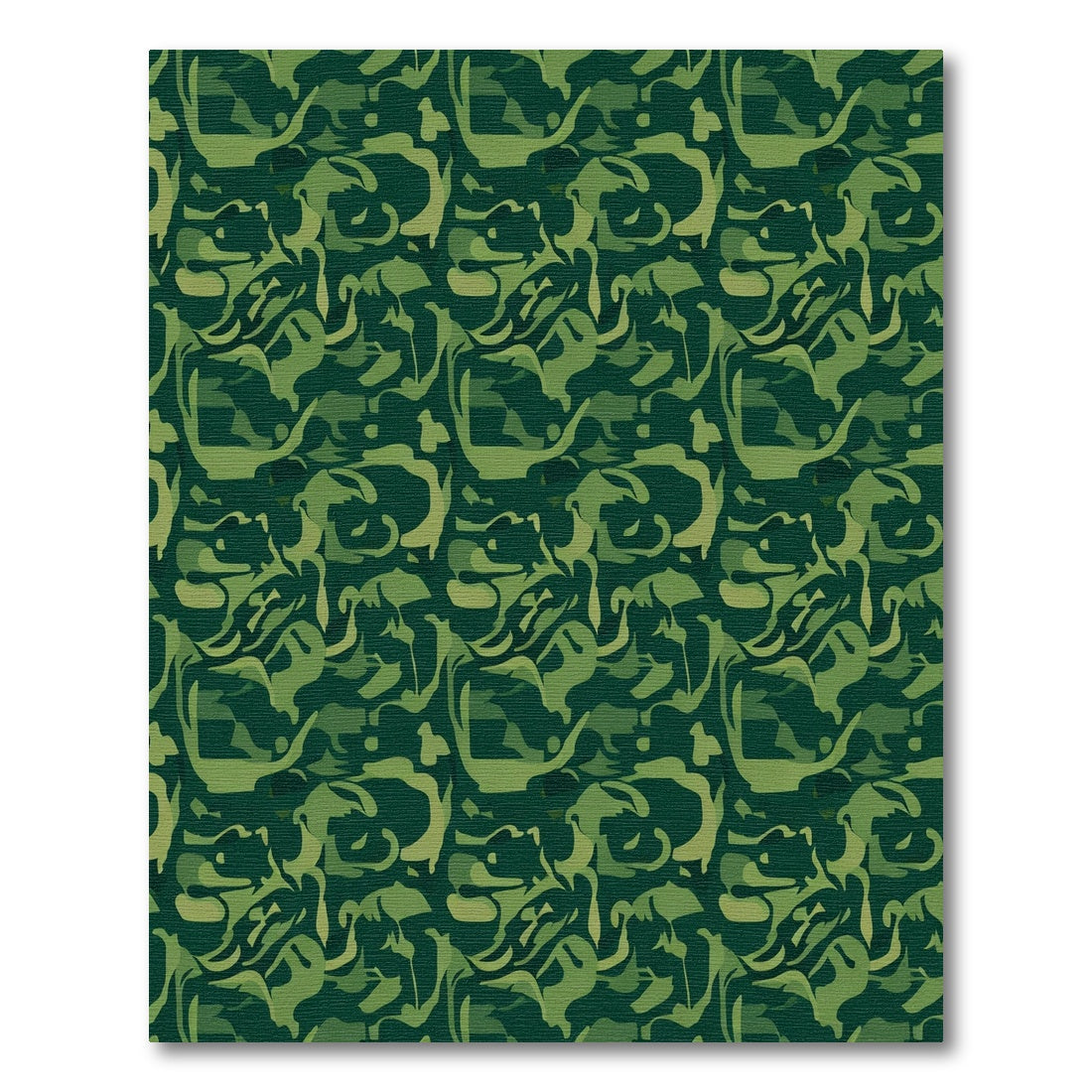 Green Camouflage Abstract Organic Fusion Rug