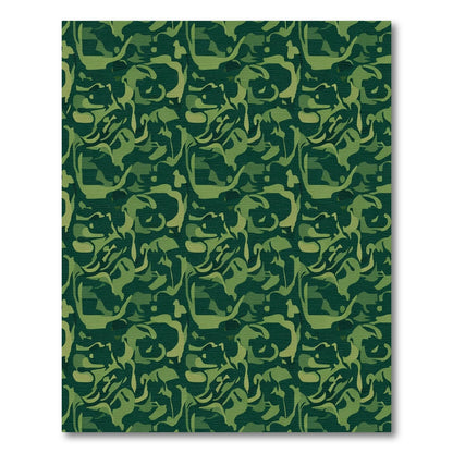 Green Camouflage Abstract Organic Fusion Rug