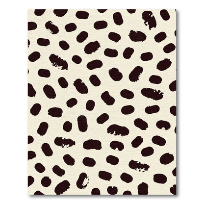 Creamy Black Splatter Spot Rug