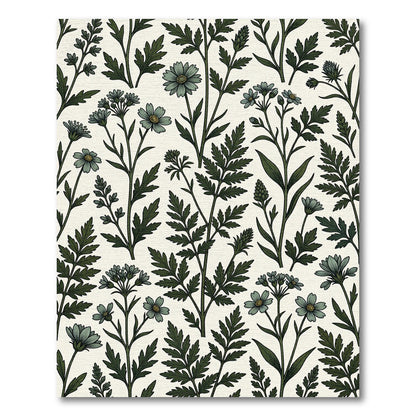 Sage Green Botanical Meadow Field Rug