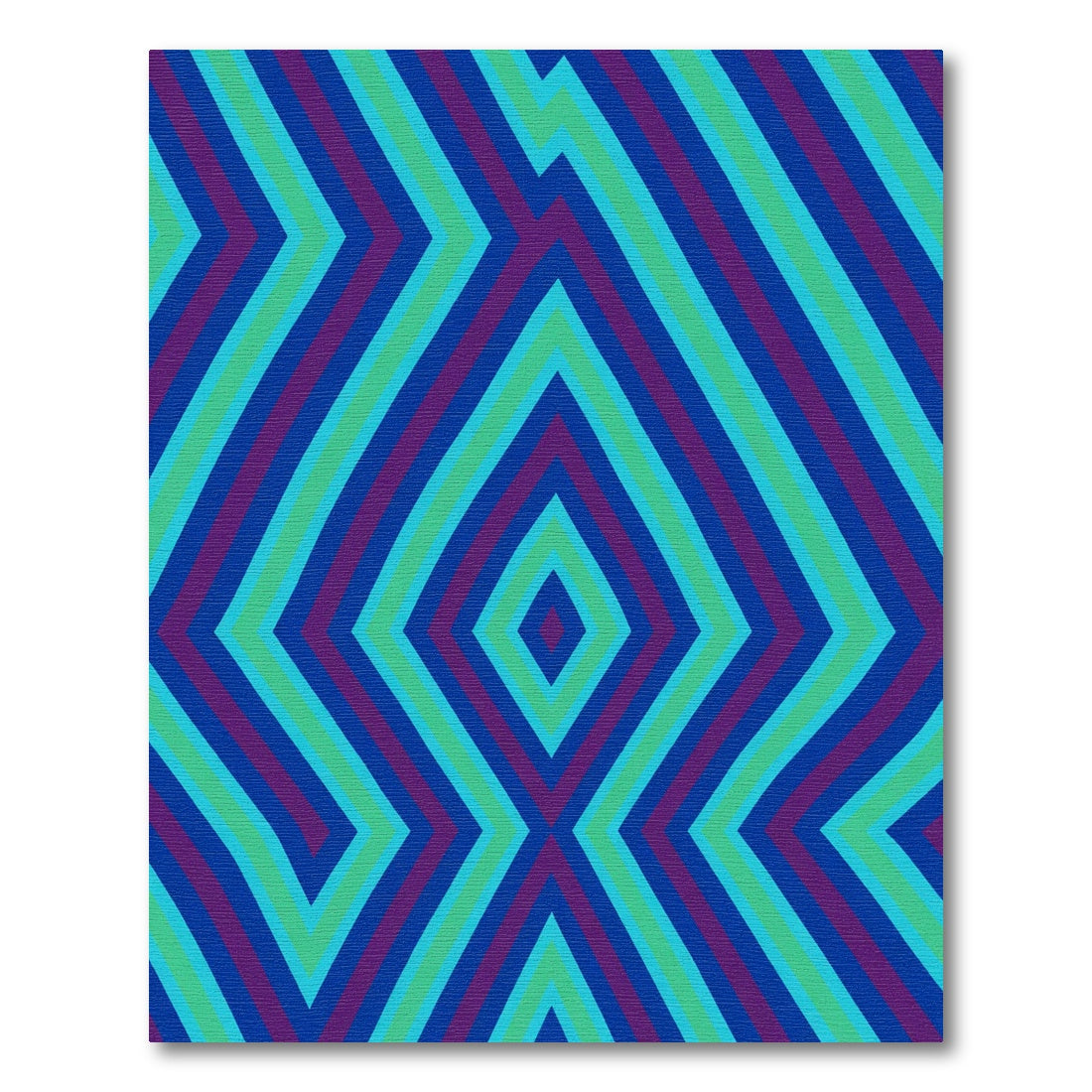 Bold Indigo Jagged Diamond Lines Rug