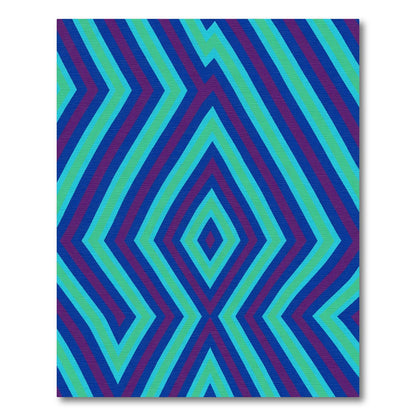 Bold Indigo Jagged Diamond Lines Rug