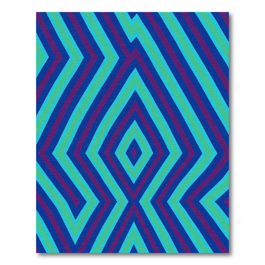 Bold Indigo Jagged Diamond Lines Rug