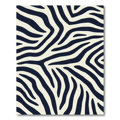 Cream Black Zebra Stripe Rug