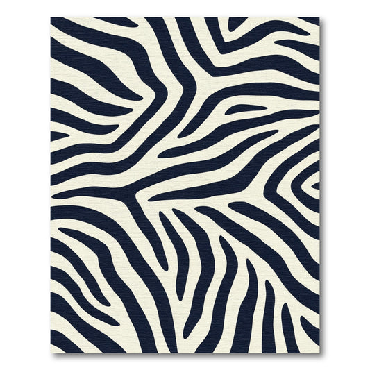 Cream Black Zebra Stripe Rug