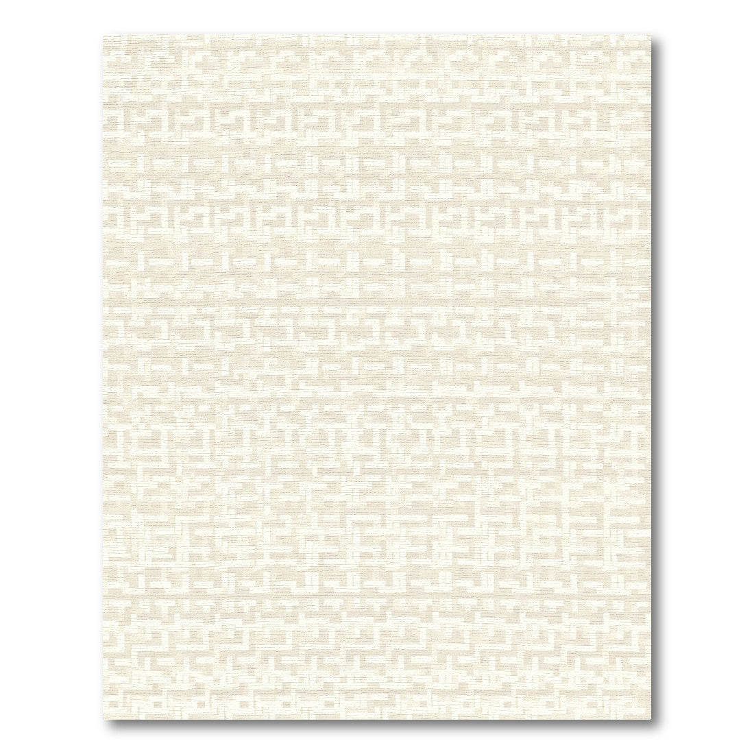 Pale Cream Interlocking Geometric Block Rug