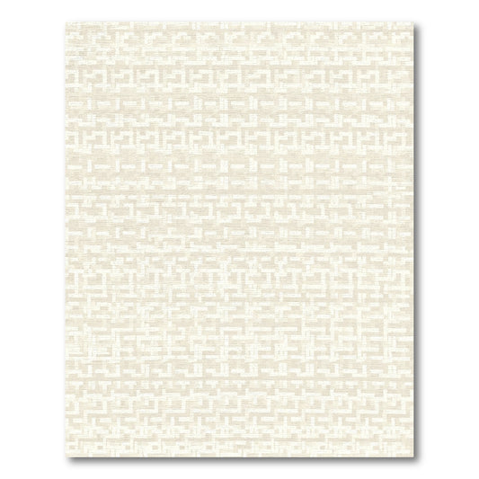 Pale Cream Interlocking Geometric Block Rug