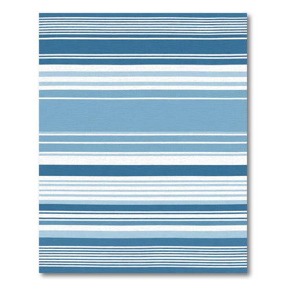 Coastal Blue Horizontal Stripe Rug