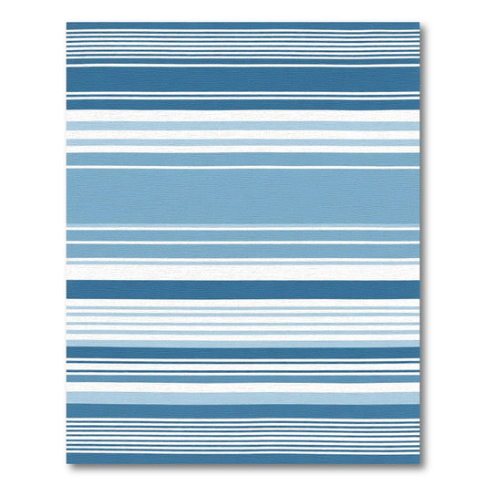 Coastal Blue Horizontal Stripe Rug
