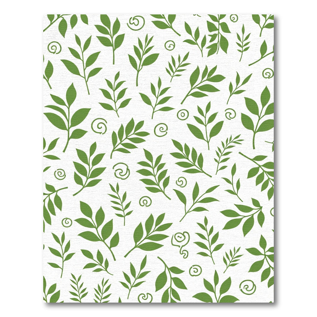 Green Leafy Branch Swirls Rug