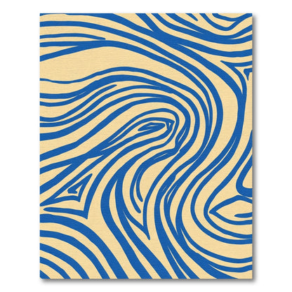 Blue Ink Swirl On Cream Ground Rug