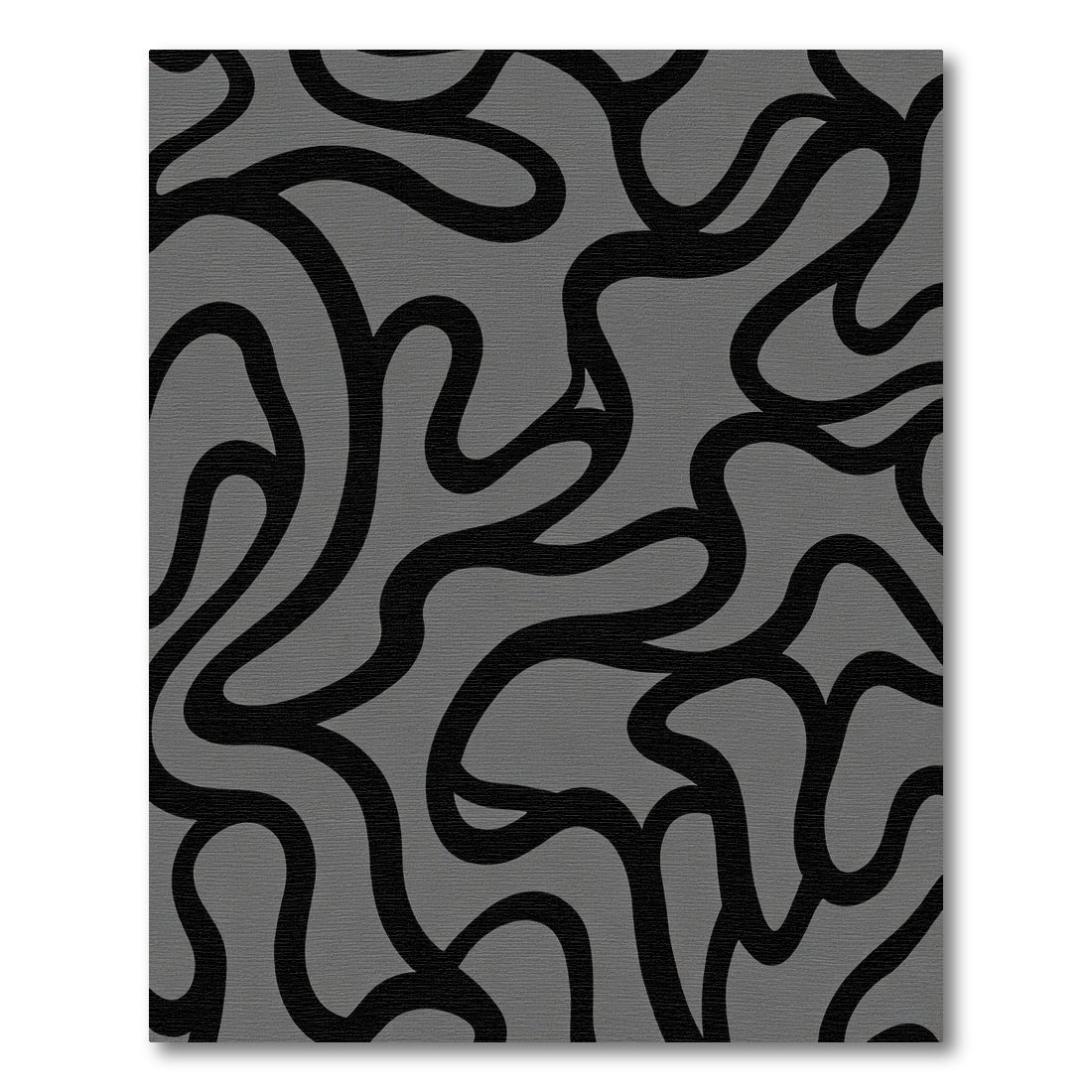 Gray Black Organic Swirls Rug