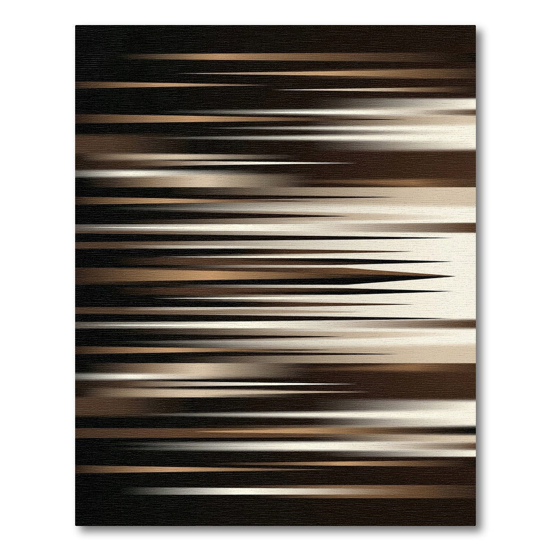 Modern Bronze and Cream Linear Abstract Rug