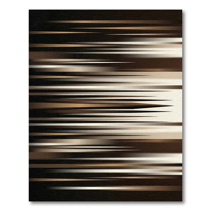 Modern Bronze and Cream Linear Abstract Rug