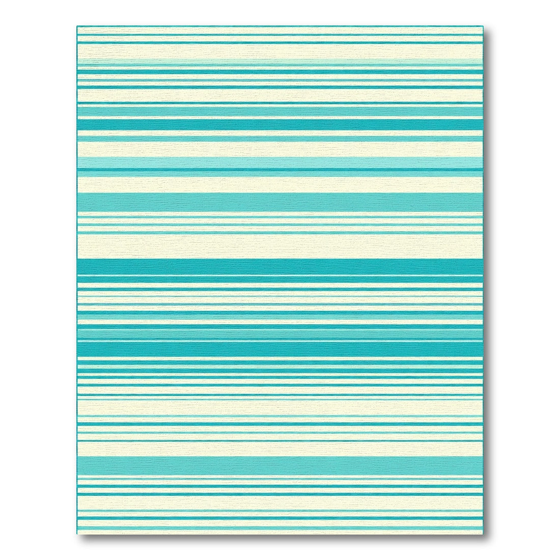 Ocean Blue Cream Striped Harmony Rug