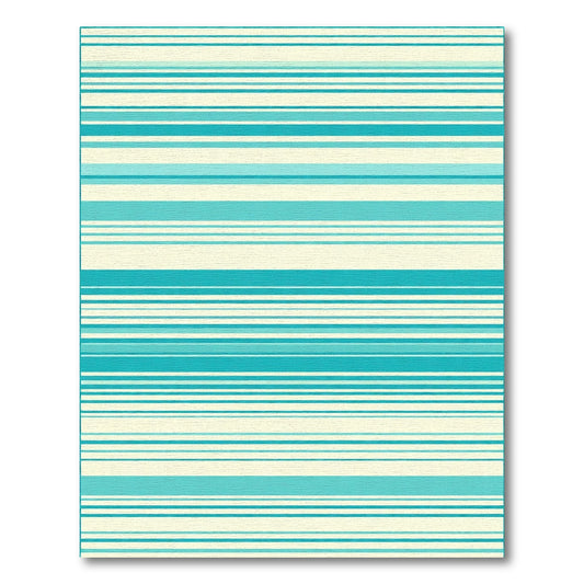 Ocean Blue Cream Striped Harmony Rug