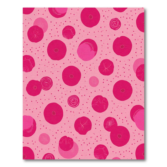 Pink Circles Scattered Blooms Rug