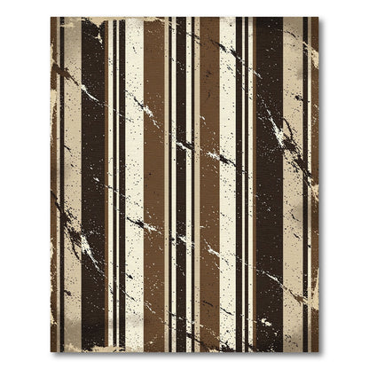 Dark Earthy Tones Vertical Stripe Splatter Rug