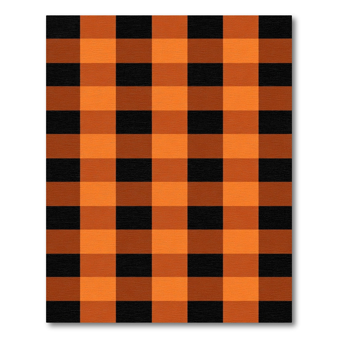 Orange Black Checkered Buffalo Rug