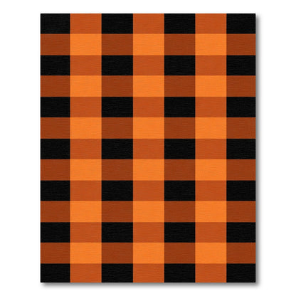 Orange Black Checkered Buffalo Rug