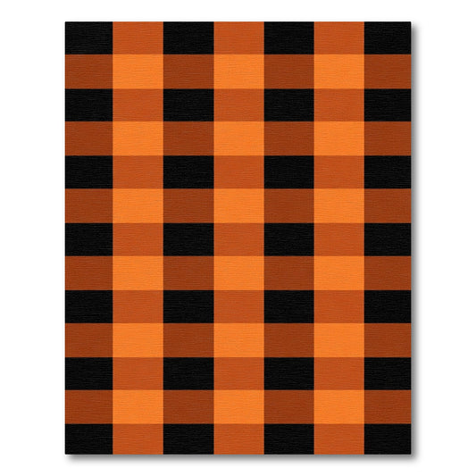 Orange Black Checkered Buffalo Rug