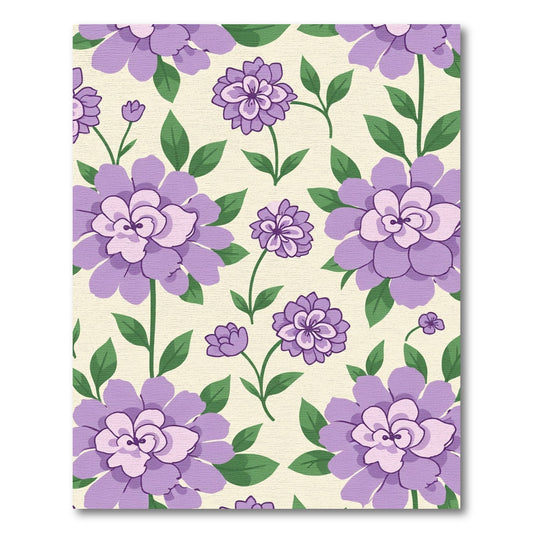 Tender Purple Floral Garden Rug