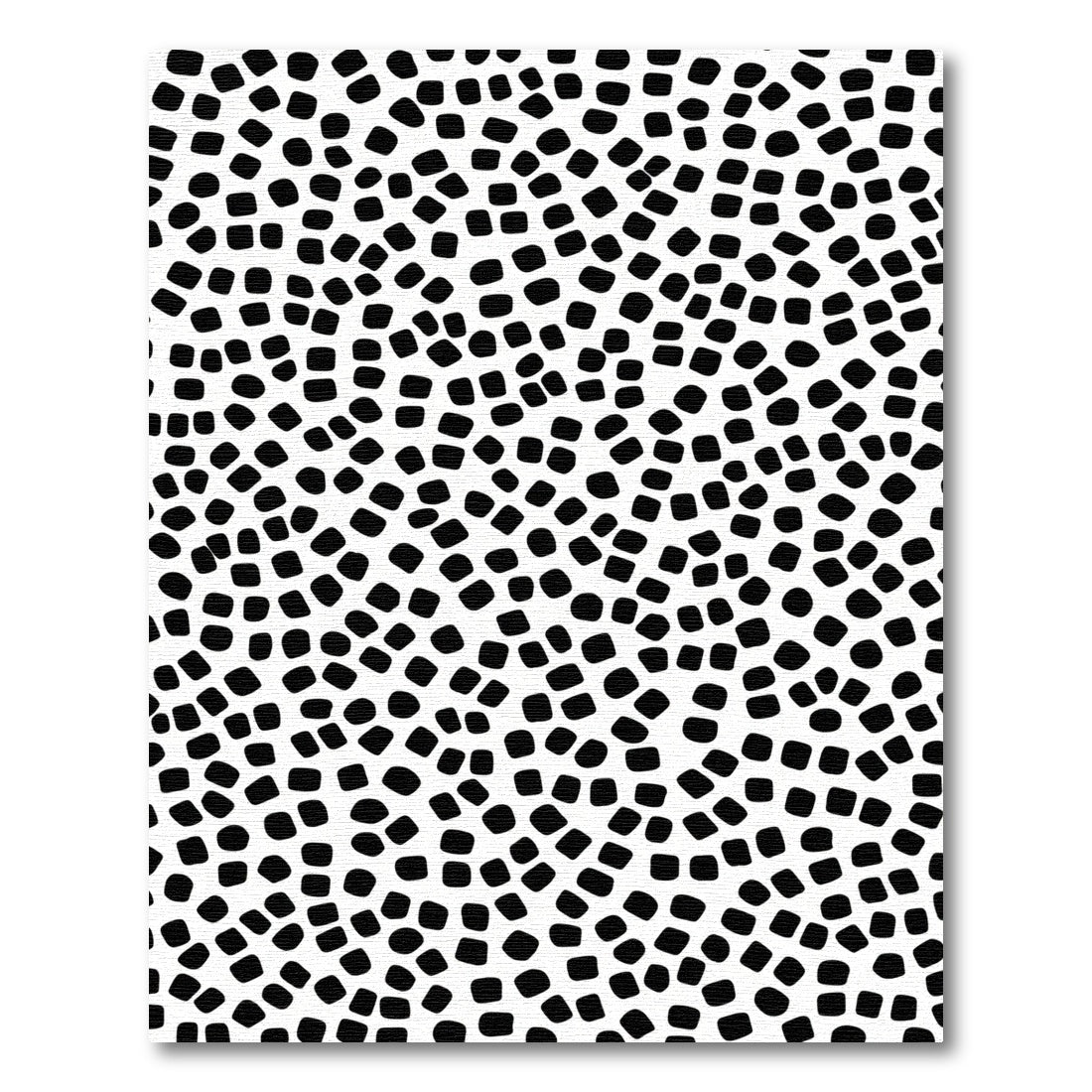 Abstract Black White Speckled Squares Rug