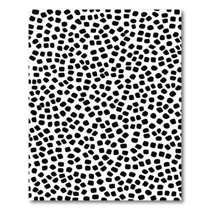 Abstract Black White Speckled Squares Rug