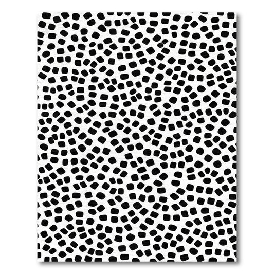 Abstract Black White Speckled Squares Rug