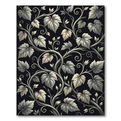 Elegant Cream Vine Leaf Tapestry Rug