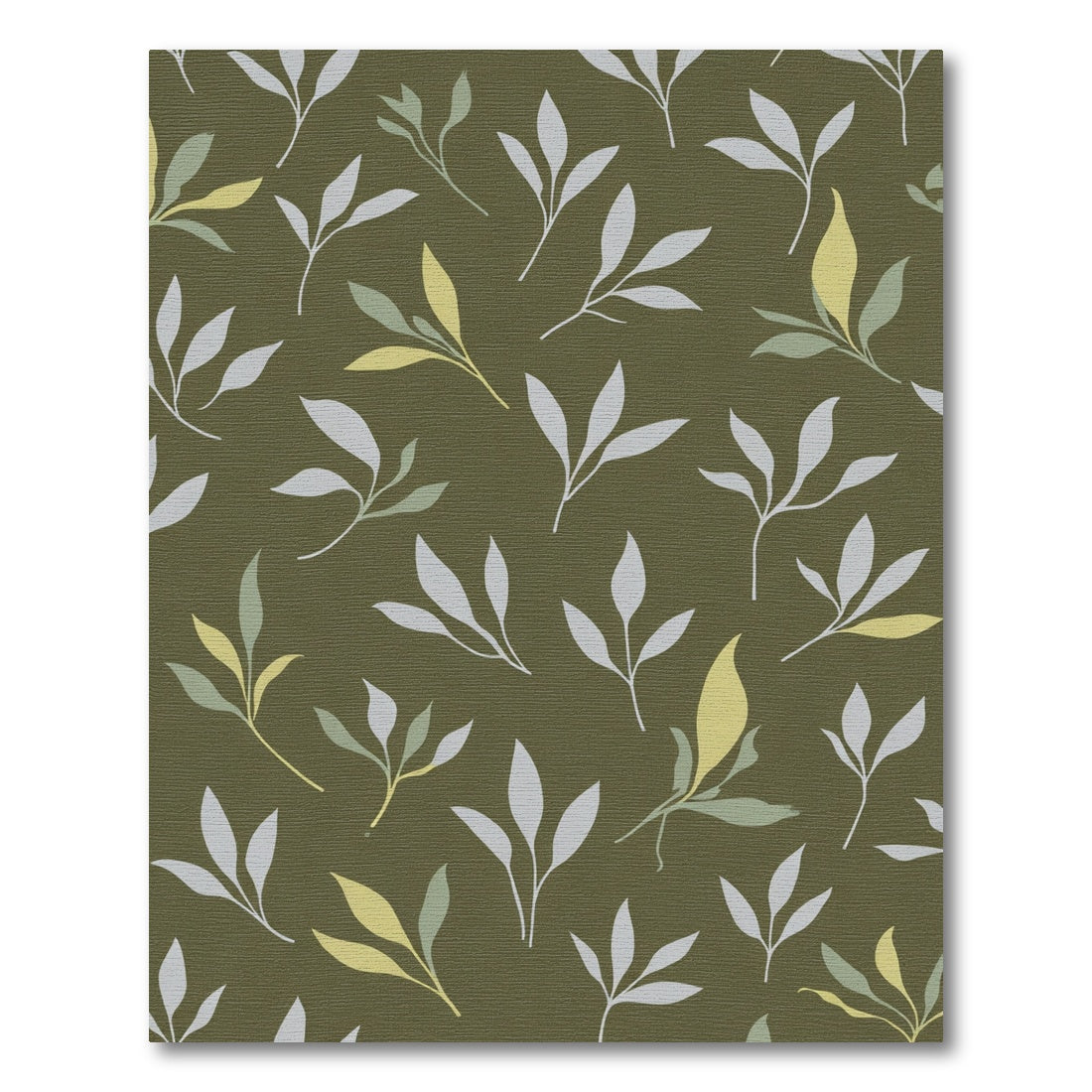 Earthy Green Sage Leaf Scatter Rug