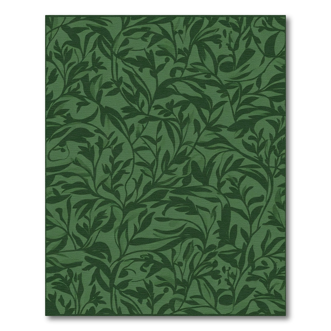 Deep Forest Green Botanical Vines Rug