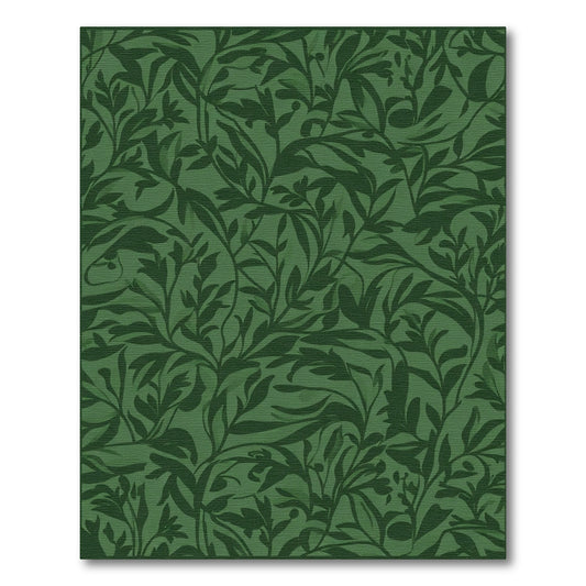 Deep Forest Green Botanical Vines Rug
